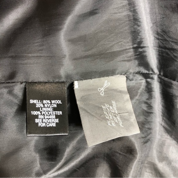 CROFT & BARROW Gray Wool Blend Classic Mid Length Button Up Pea Coat L - Picture 9 of 11